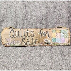 Handmade Rustic Wooden Quilts for Sale Wall Sign Rope Hanger Cottagecore Fairy